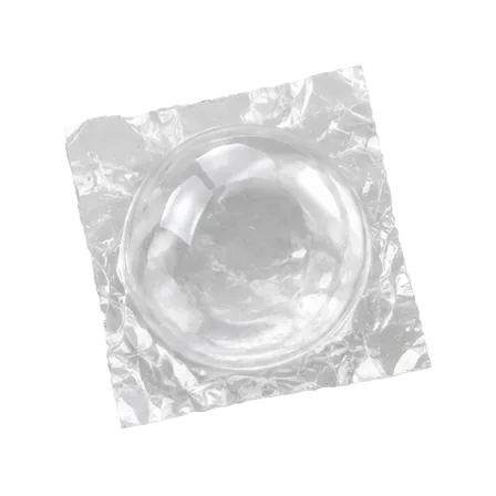 A 1 cm² scrap of bubble wrap